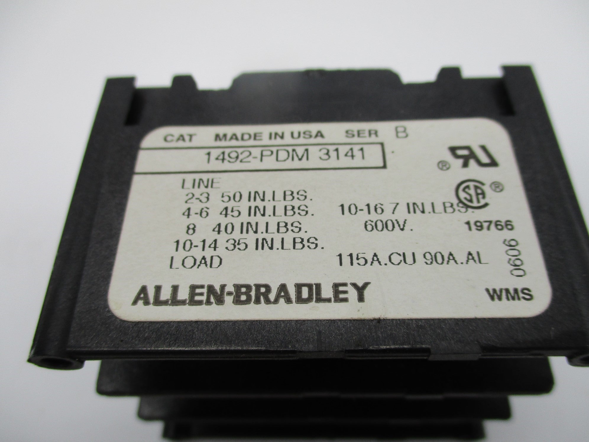 ALLEN BRADLEY 1492-PDM3141 SER. B 600V 115A NSNP