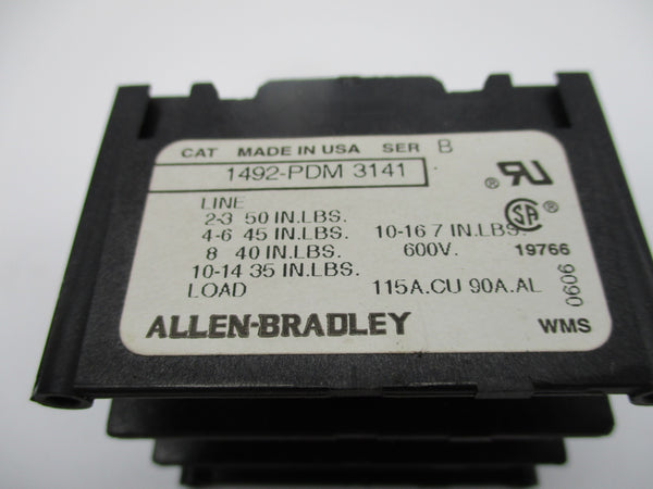 ALLEN BRADLEY 1492-PDM3141 SER. B 600V 115A NSNP