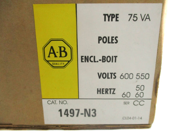 ALLEN BRADLEY 1497-N3 SER. CC 75VA (BR/YL) NSMP