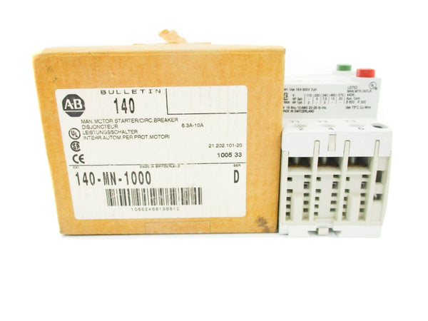 ALLEN BRADLEY 140-MN-1000 SER. D 690V 6.3-10.0A (BR/WH) NSMP