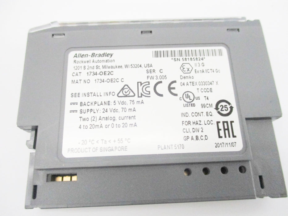 ALLEN BRADLEY 1734-OE2C SER. C F/W 3.005 24VDC UNMP