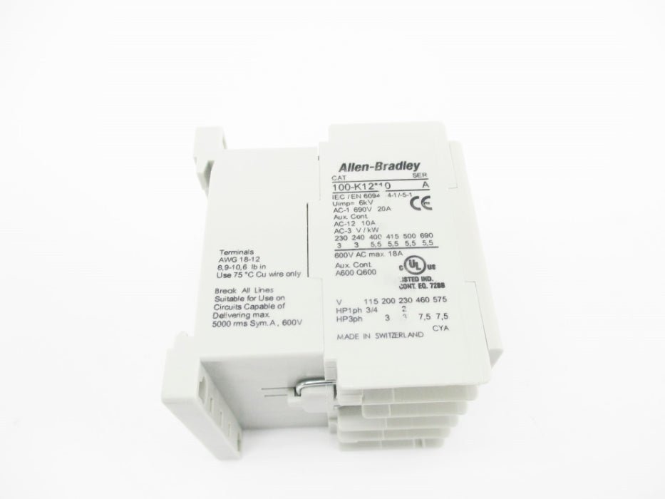 ALLEN BRADLEY 100-K12DJ10 SER. A 24VDC (WH) NSMP