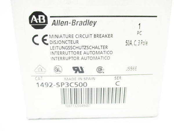 ALLEN BRADLEY 1492-SP3C500 SER. C 415VAC 50A NSMP