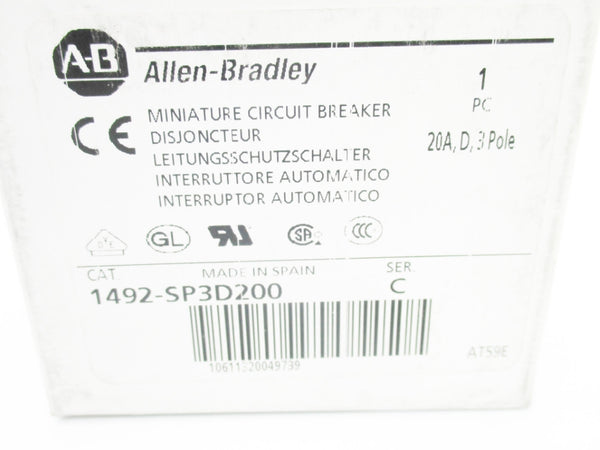ALLEN BRADLEY 1492-SP3D200 SER. C 415VAC 20A NSMP