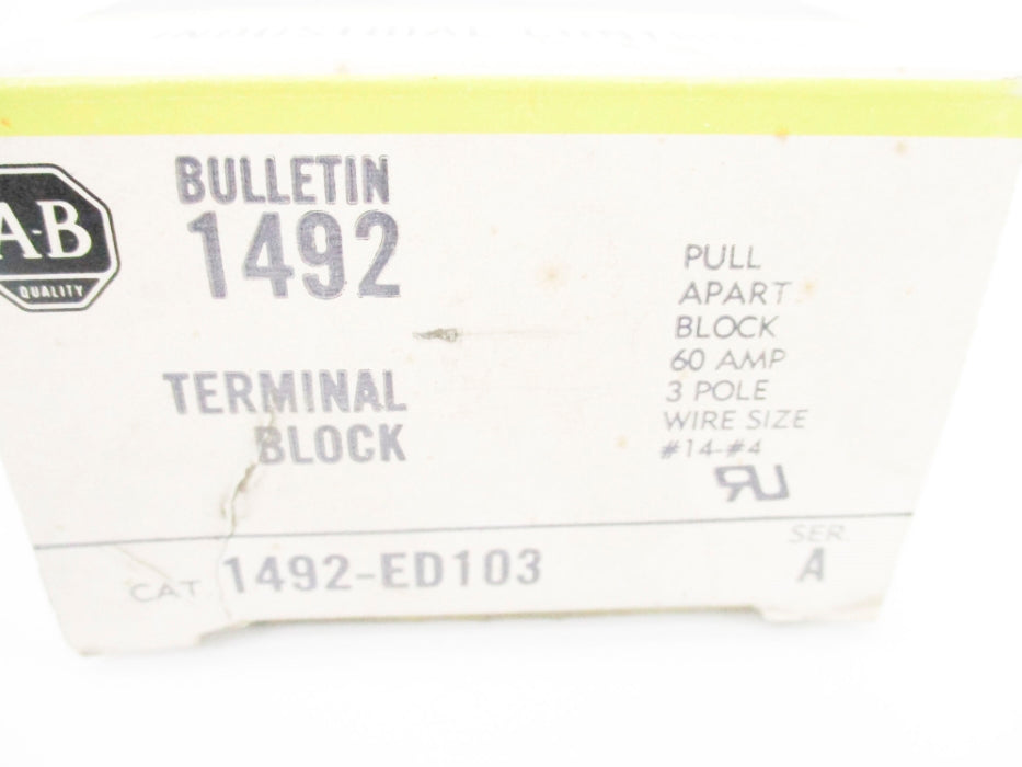 ALLEN BRADLEY 1492-ED103 SER. A (BK/YL) NSMP