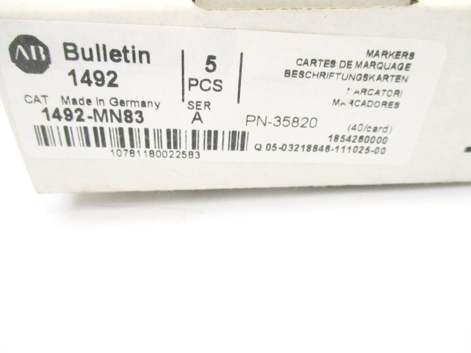 ALLEN BRADLEY 1492-MN83 SER. A (PKG OF 5) (WH)NSMP