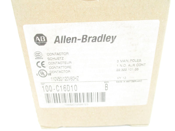 ALLEN BRADLEY 100-C16D10 SER. B 110/120V 32A (BR/WH) NSMP