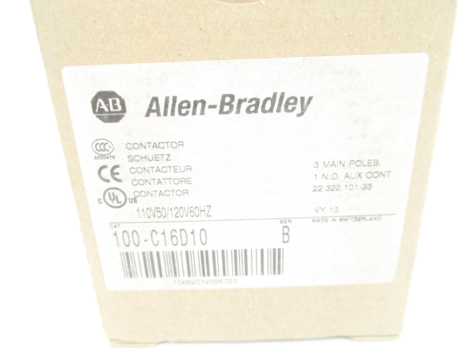 ALLEN BRADLEY 100-C16D10 SER. B 110/120V 32A (BR/WH) NSMP