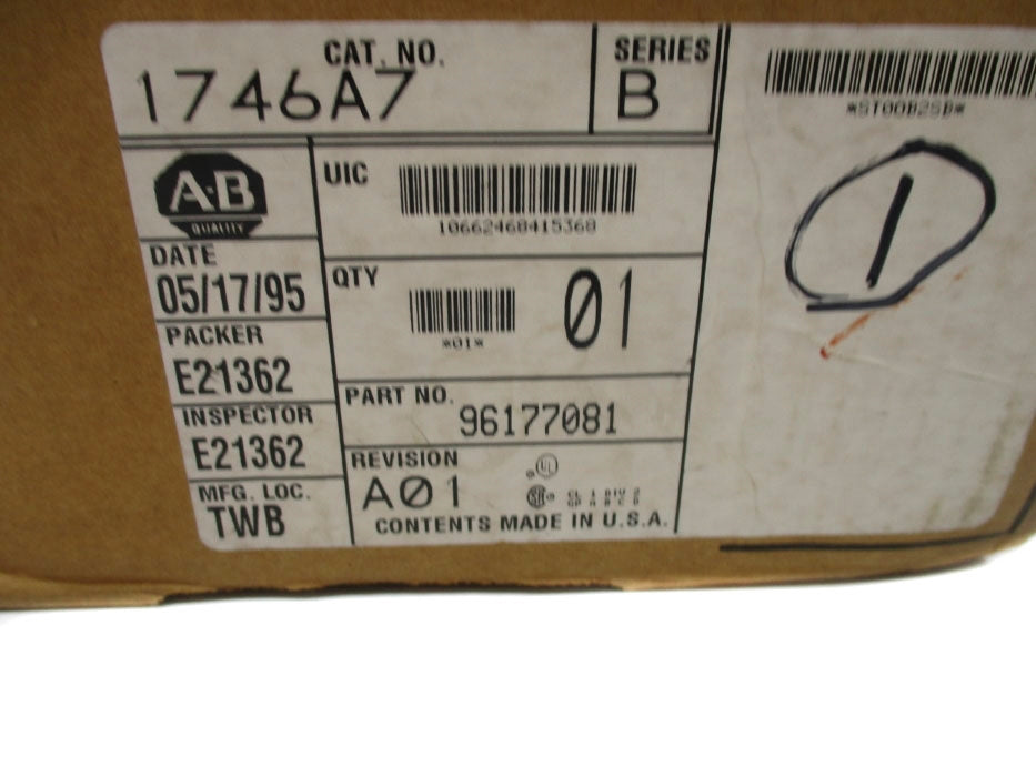 ALLEN BRADLEY 1746-A7 SER. B NSMP