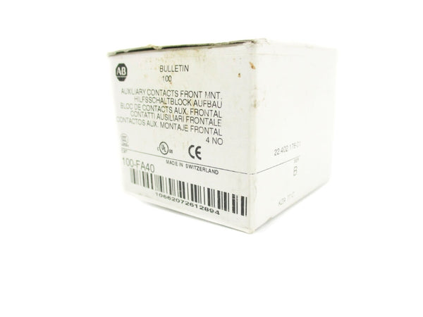 ALLEN BRADLEY 100-FA40 SER. B 600VAC 10A (WH) NSMP