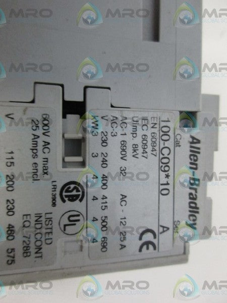 ALLEN BRADLEY 100-C09X10 SER. A CONTACTOR 42/48V UNMP