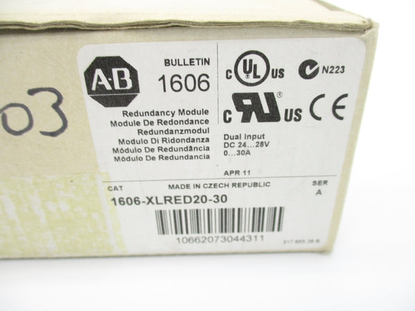 ALLEN BRADLEY 1606-XLRED20-30 SER. A 24-28VDC 0-30A NSMP