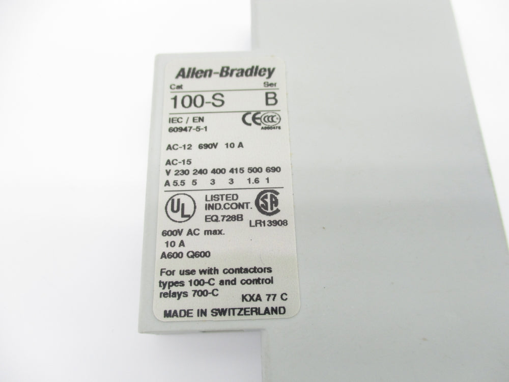 ALLEN BRADLEY 100-SA11 SER. B 600VAC 10A NSNP