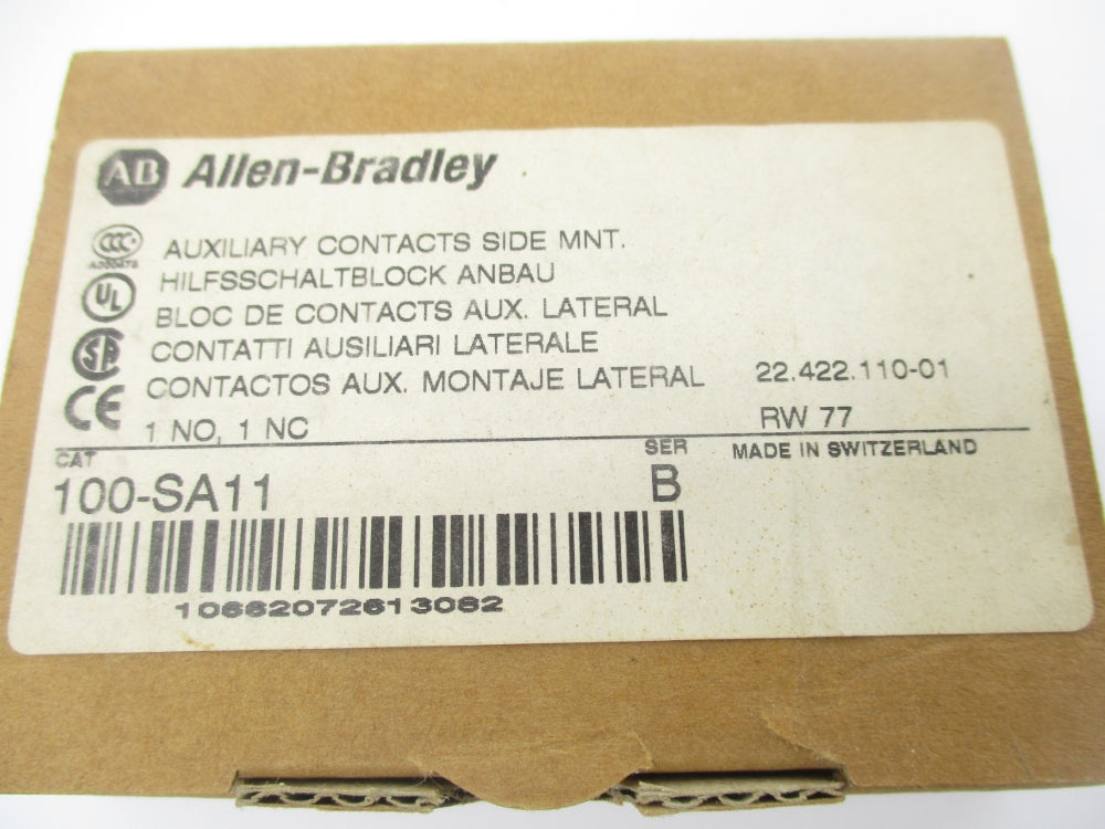 ALLEN BRADLEY 100-SA11 SER. B 600VAC 10A (BR/WH) NSMP