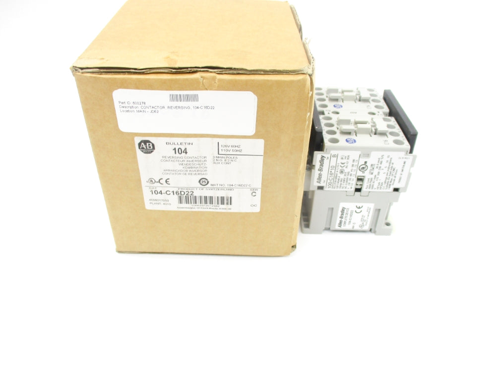 ALLEN BRADLEY 104-C16D22 SER. C 110/120V (BR/WH) NSMP