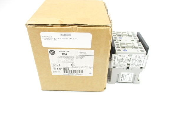 ALLEN BRADLEY 104-C16D22 SER. C 110/120V (BR/WH) NSMP