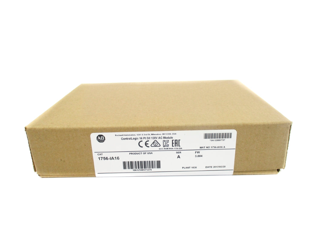 ALLEN BRADLEY 1756-IA16 SER. A F/W 3.004 DATE: 2017 NSFS