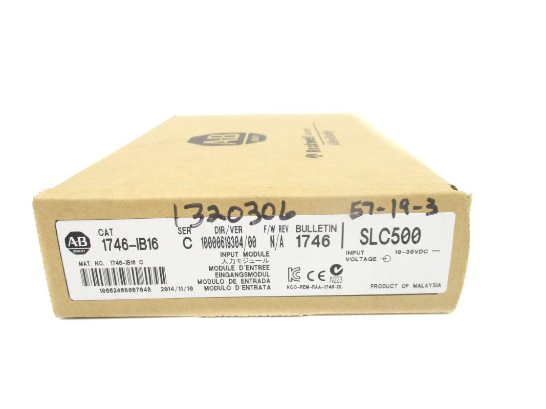 ALLEN BRADLEY 1746-IB16 SER. C DATE: 2014 10-30VDC NSFS