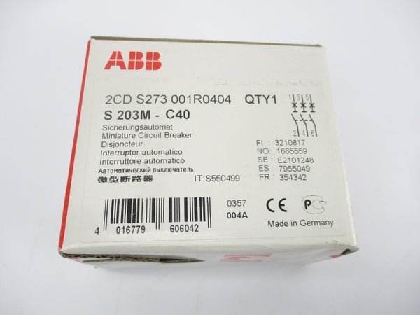 ABB 2CDS273001R0404 S203M-C40 400V 40A NSMP