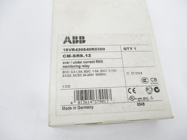 ABB 1SVR430840R0300 CM-SRS.12 24-240VAC/DC 3-15A NSMP
