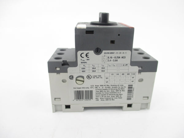 ABB 1SAM250000R1002 MS116-0,25 690V 0.16-0.25A NSMP