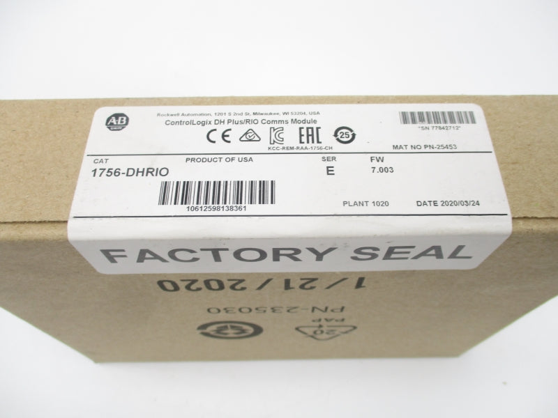 ALLEN BRADLEY 1756-DHRIO SER. E F/W 7.003 DATE: 2020 NSFS
