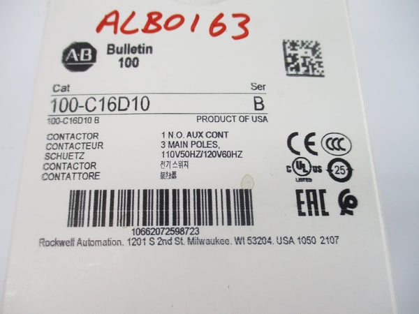 ALLEN BRADLEY 100-C16D10 SER. B 110/120V 32A (WH) NSMP