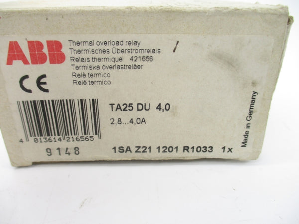 ABB TA25DU-4.0 1SAZ211201R1033 690V 2.8-4A NSMP