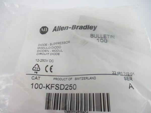 ALLEN BRADLEY 100-KFSD250 SER. A 12-250VDC NSMP
