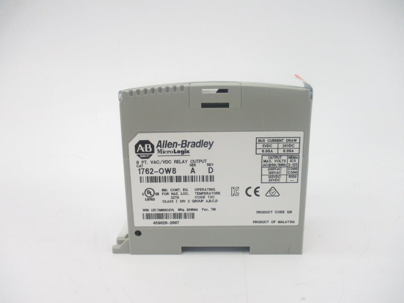 ALLEN BRADLEY 1762-OW8 SER. A 24VDC 0.09A NSMP