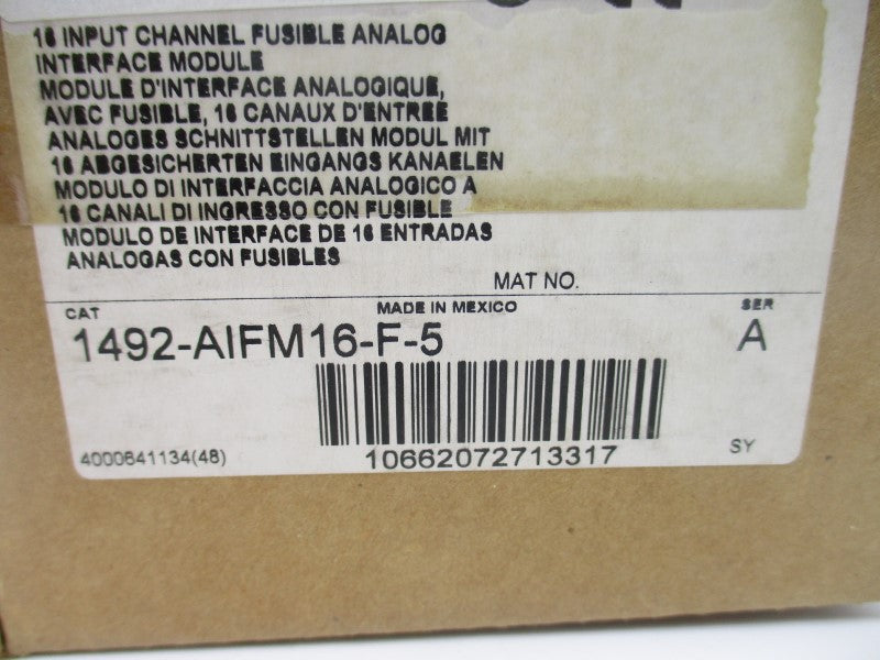 ALLEN BRADLEY 1492-AIFM16-F-5 SER. A 10-30VDC (BR/WH) NSMP
