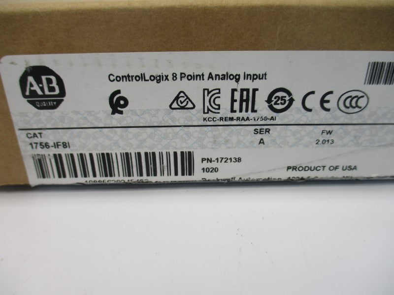 ALLEN BRADLEY 1756-IF8I SER. A F/W 2.013 24VDC (NO DOOR) NSMP