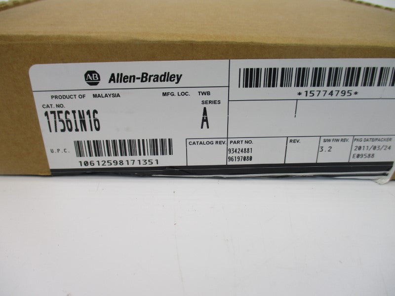 ALLEN BRADLEY 1756-IN16 SER. A F/W 3.2 10-30VAC (NO DOOR) NSMP