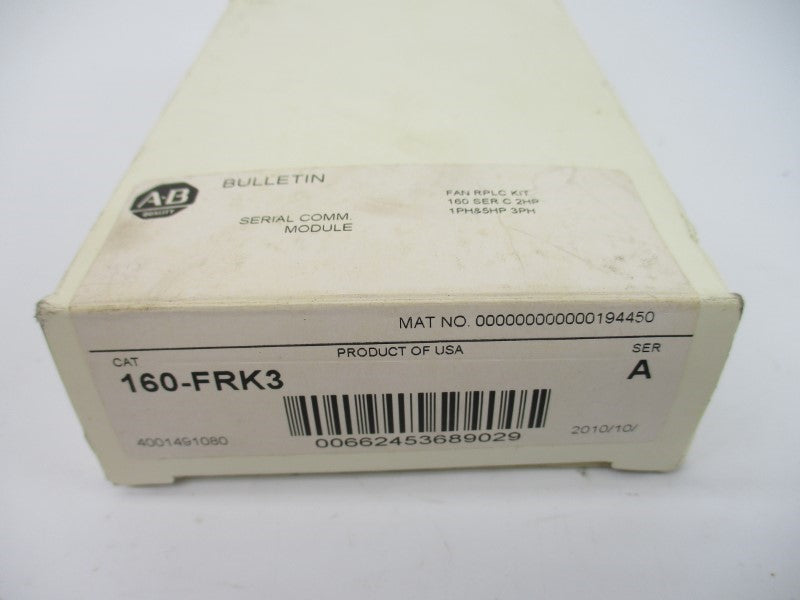 ALLEN BRADLEY 160-FRK3 SER. A 12VDC 0.13A (WH) NSMP