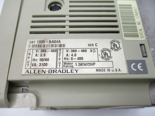 ALLEN BRADLEY 1305-BA04A SER. C 380-460V 3.9A UNMP