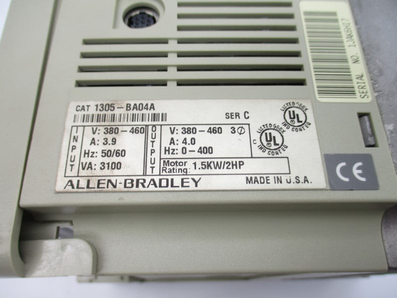 ALLEN BRADLEY 1305-BA04A SER. C 380-460V 3.9A UNMP