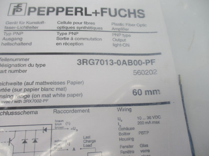 PEPPERL+FUCHS 3RG7013-0AB00-PF 10-36VDC NSMP