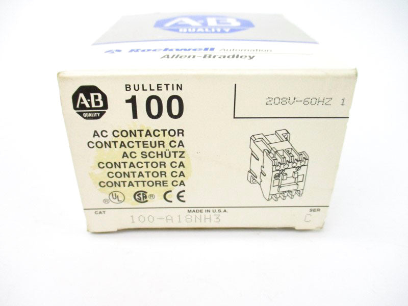 ALLEN BRADLEY 100-A18NH3 SER. C 208V 18A (GY/BL) NSMP
