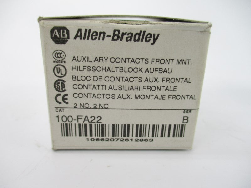 ALLEN BRADLEY 100-FA22 SER. B 600VAC 10A (WH) NSMP