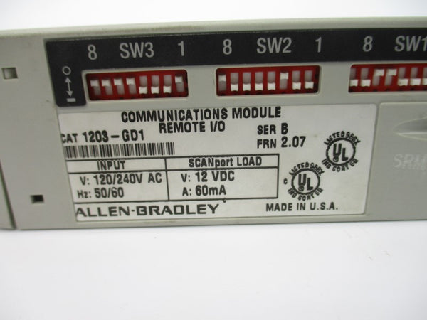 ALLEN BRADLEY 1203-GD1 SER. B F/W 2.07 120/240VAC NSNP