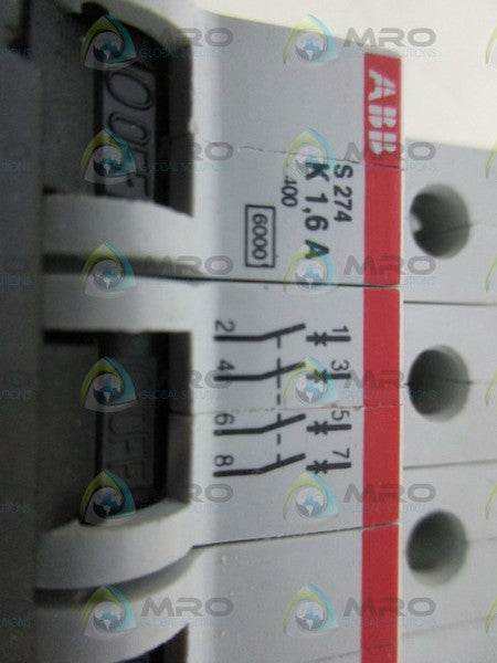 ABB S274-K1.6 CIRCUIT BREAKER 1.6A NSNP