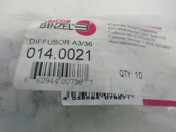 ABICOR BINZEL 014.0021 PK OF 10 DIFFUSOR A3/36 NSMP