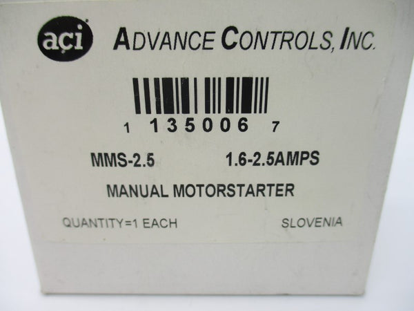 ADVANCE CONTROLS MMS-2.5 600V 1.6-2.5A NSMP