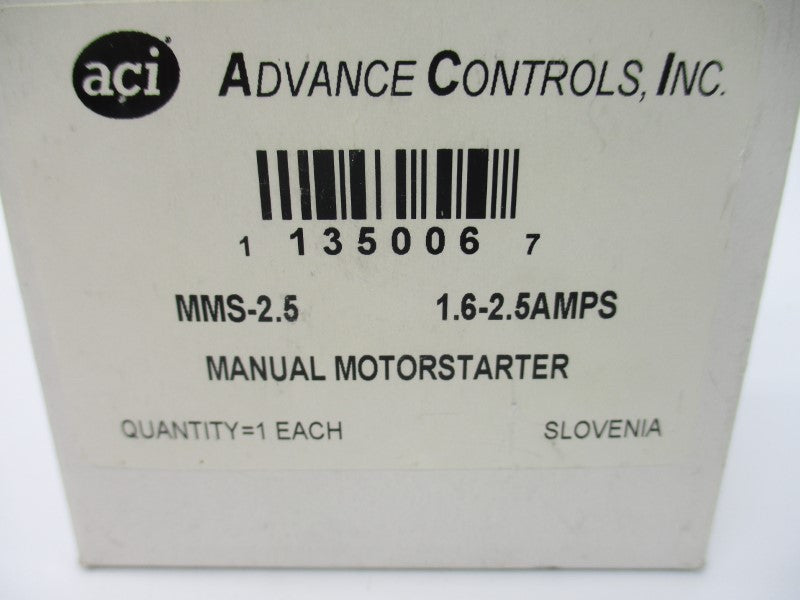 ADVANCE CONTROLS MMS-2.5 600V 1.6-2.5A NSMP