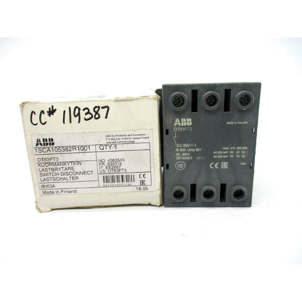 ABB OT63FT3 1SCA105382R1001 600V 63A NSMP