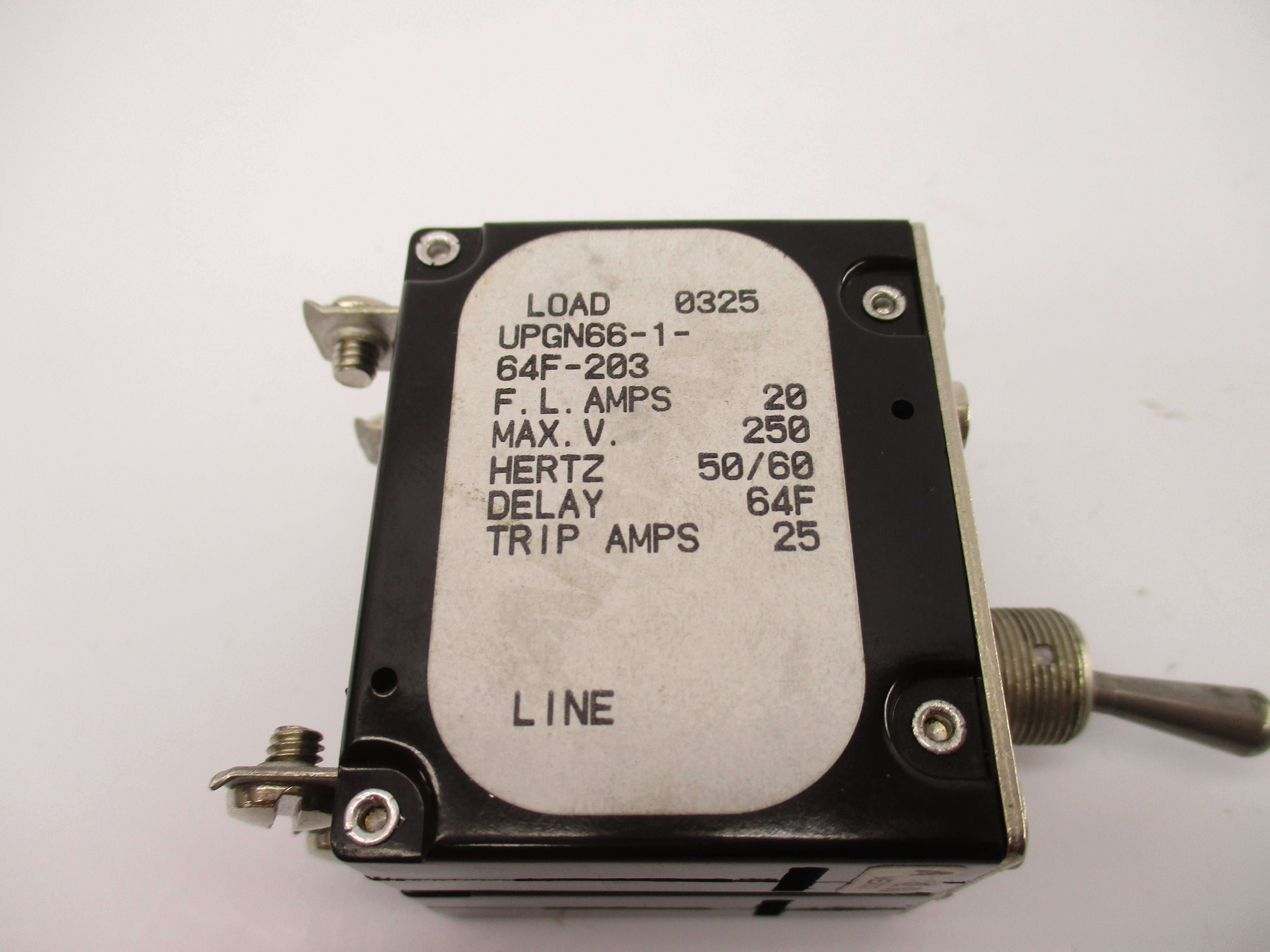 AIRPAX UPGN66-1-64F-203 250V 20A UNMP