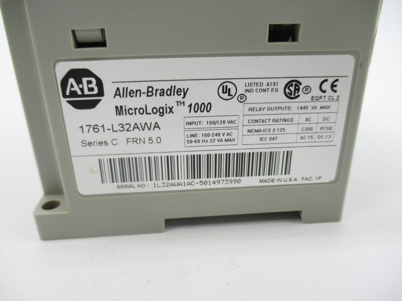 ALLEN BRADLEY 1761-L32AWA SER. C F/W 5.0 100-240VAC (AS PICTURED) NSNP