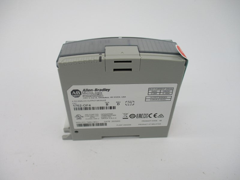 ALLEN BRADLEY 1762-OF4 SER. B F/W 1.1 24VDC 0.165A REV. D NSMP
