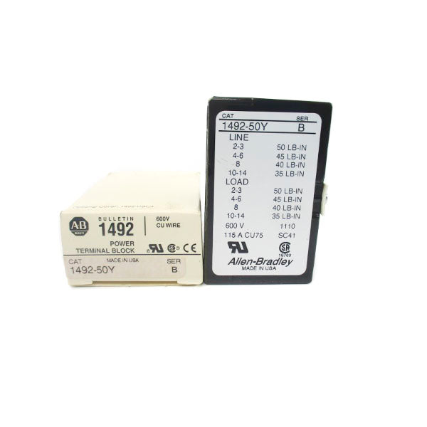 ALLEN BRADLEY 1492-50Y SER. B 600V (WH) NSMP