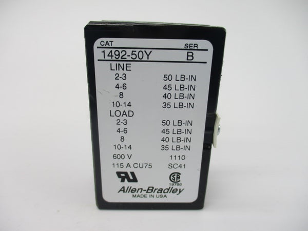 ALLEN BRADLEY 1492-50Y SER. B 600V (WH) NSMP